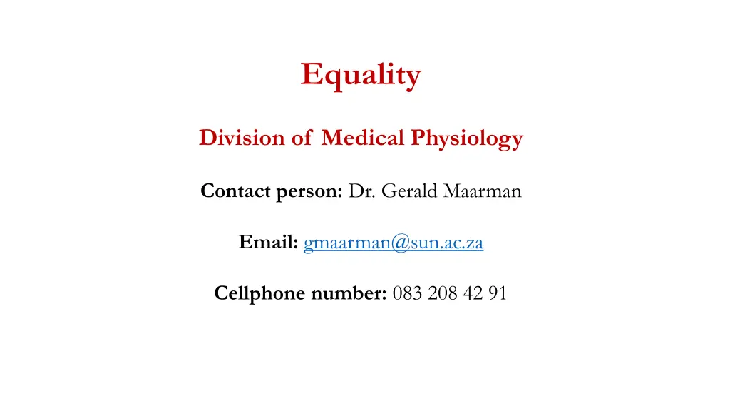 equality