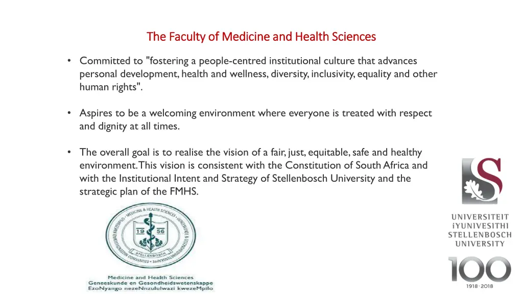 the faculty of medicine and health sciences
