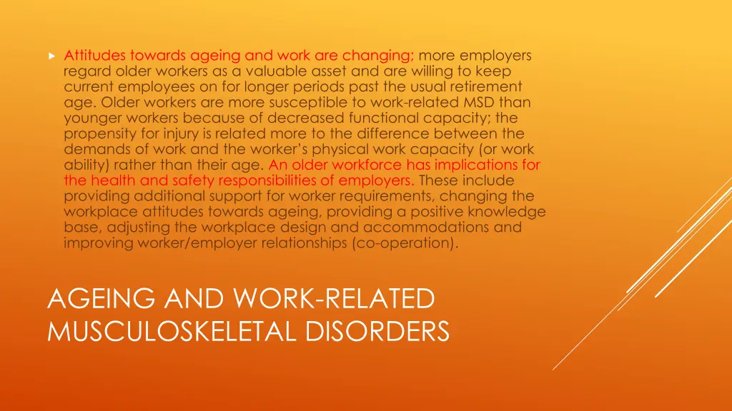 attitudes towards ageing and work are changing