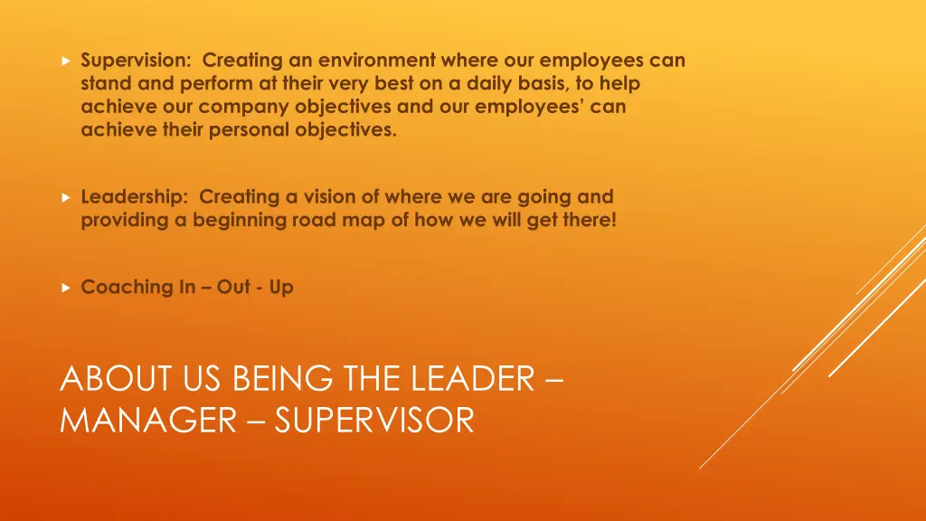 supervision creating an environment where