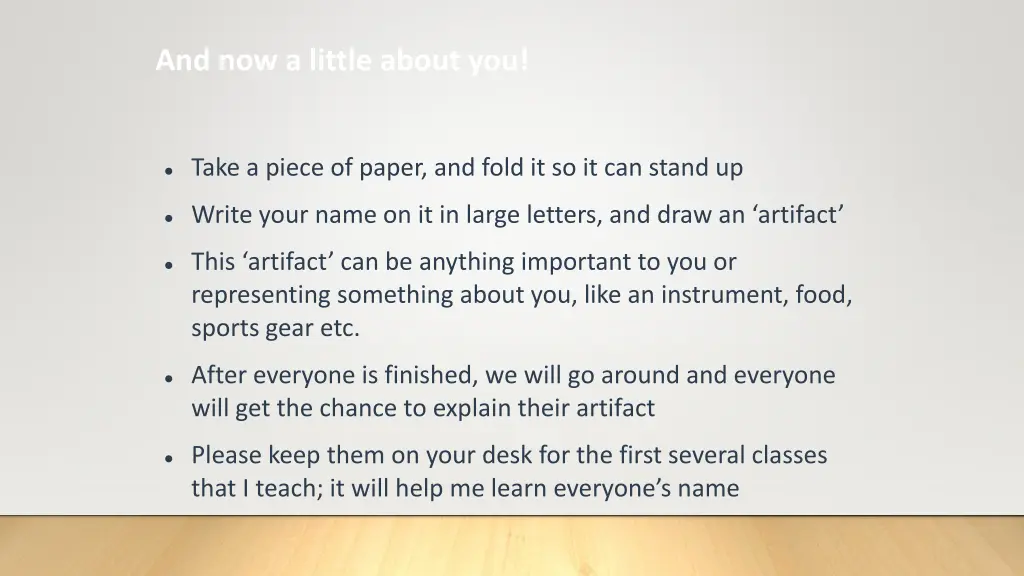 and now a little about you