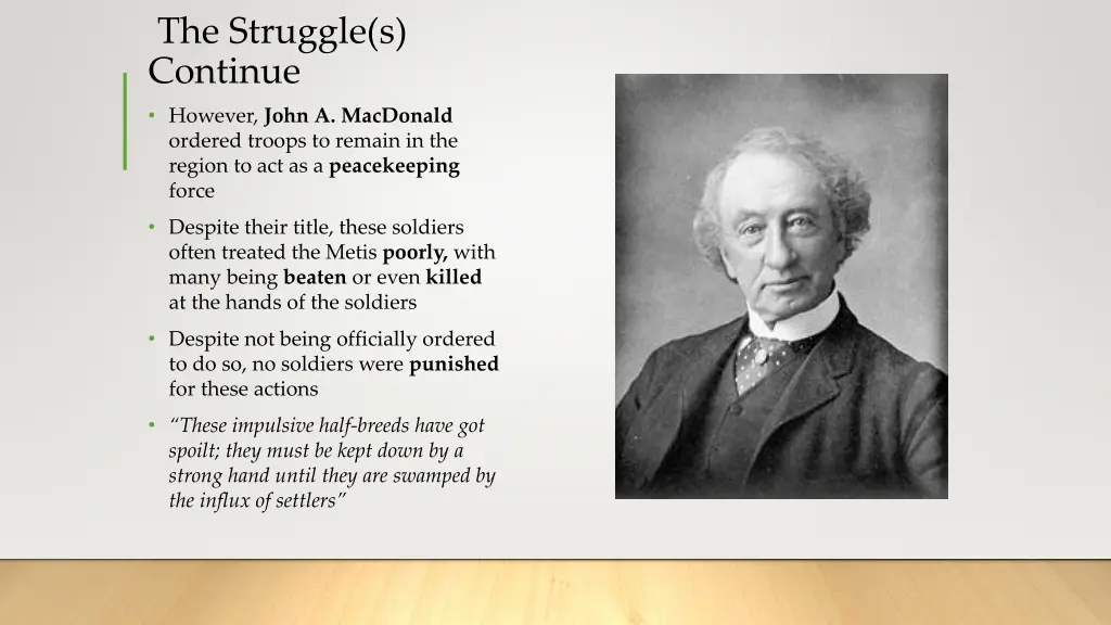 the struggle s continue however john a macdonald