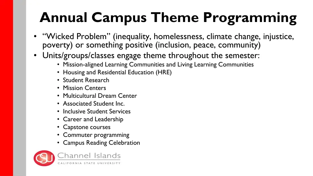 annual campus theme programming
