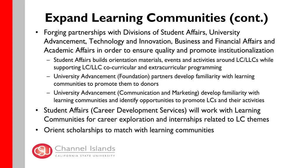 expand learning communities cont forging