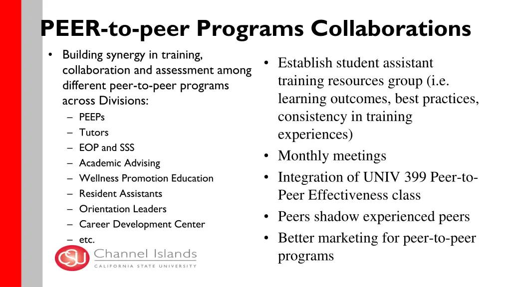 peer to peer programs collaborations building