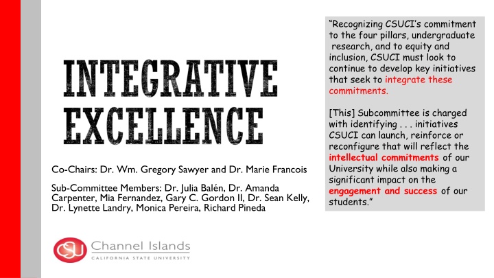 recognizing csuci s commitment to the four