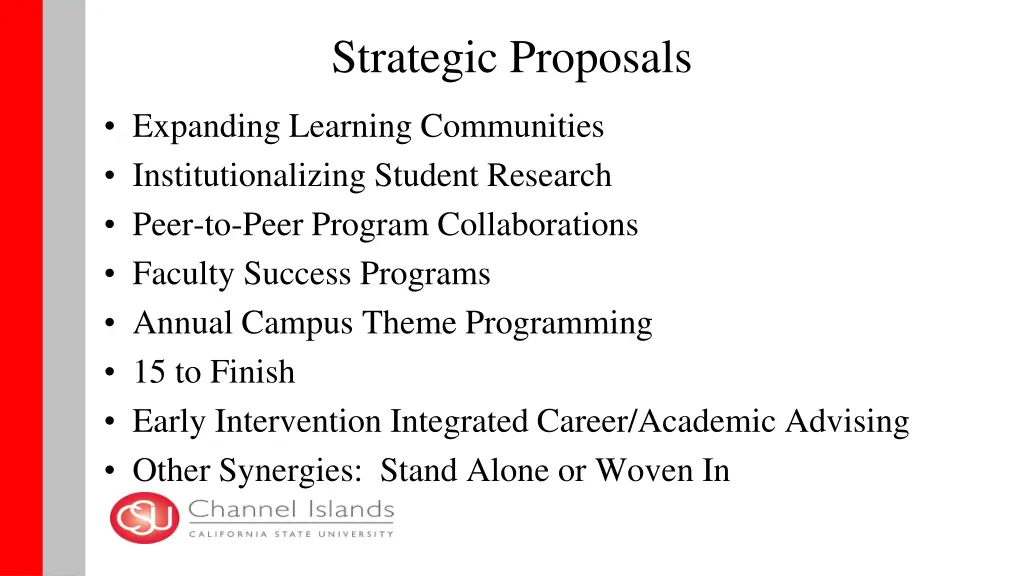 strategic proposals