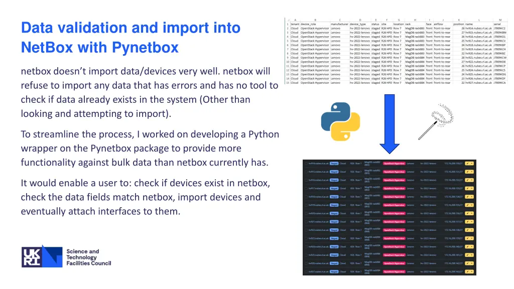 data validation and import into netbox with