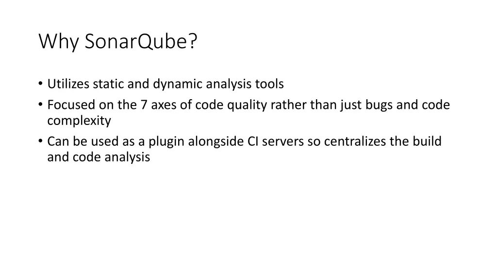 why sonarqube