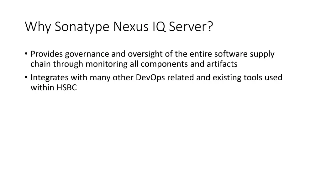 why sonatype nexus iq server