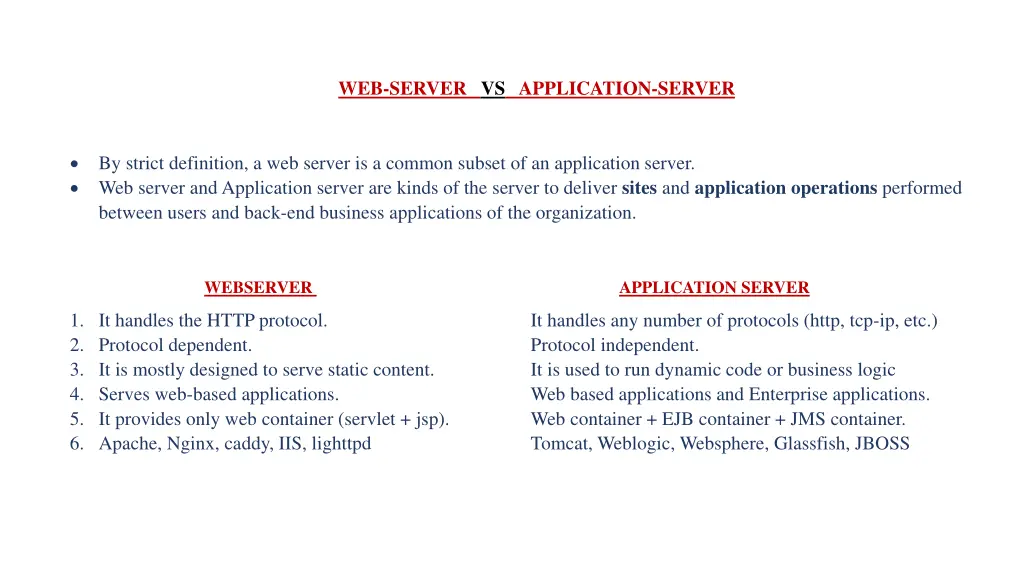 web server vs application server
