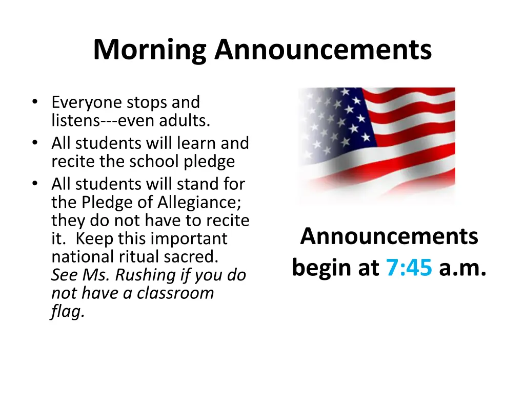 morning announcements