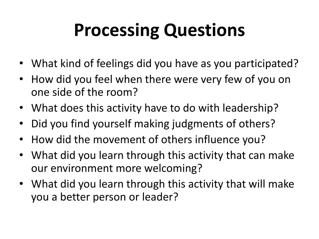 processing questions