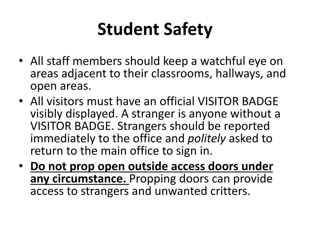 student safety 1