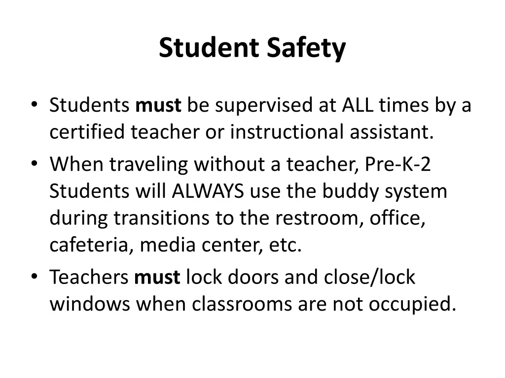 student safety