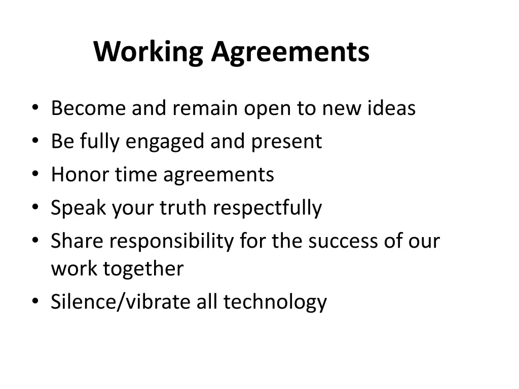 working agreements