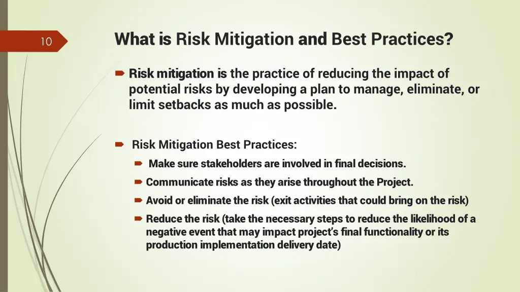 what is risk mitigation and best practices