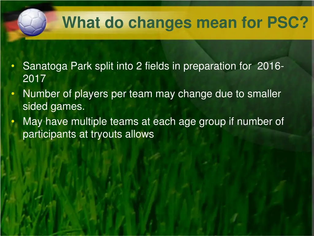 what do changes mean for psc 1