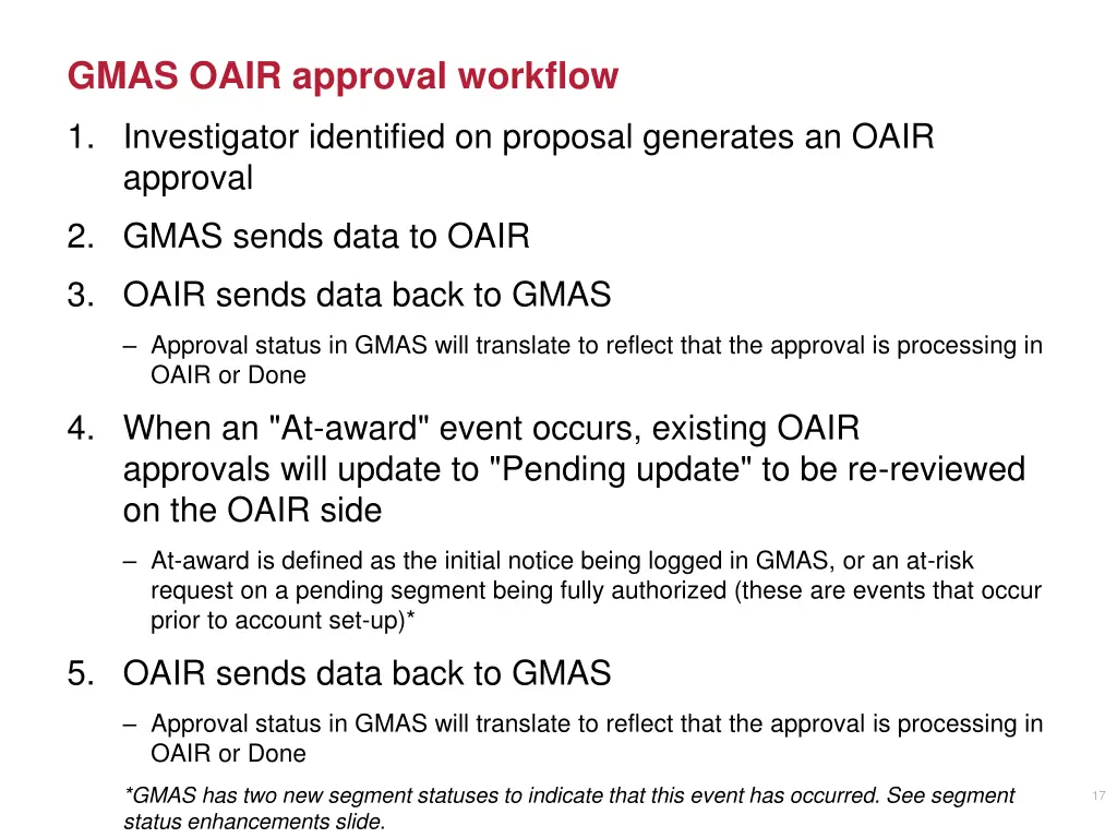 gmas oair approval workflow 1