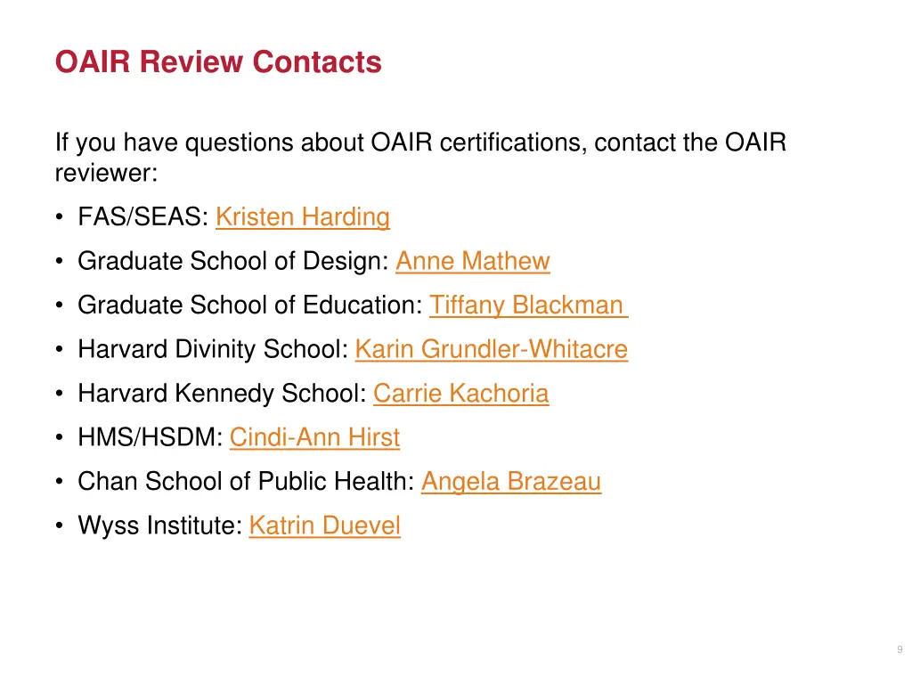 oair review contacts