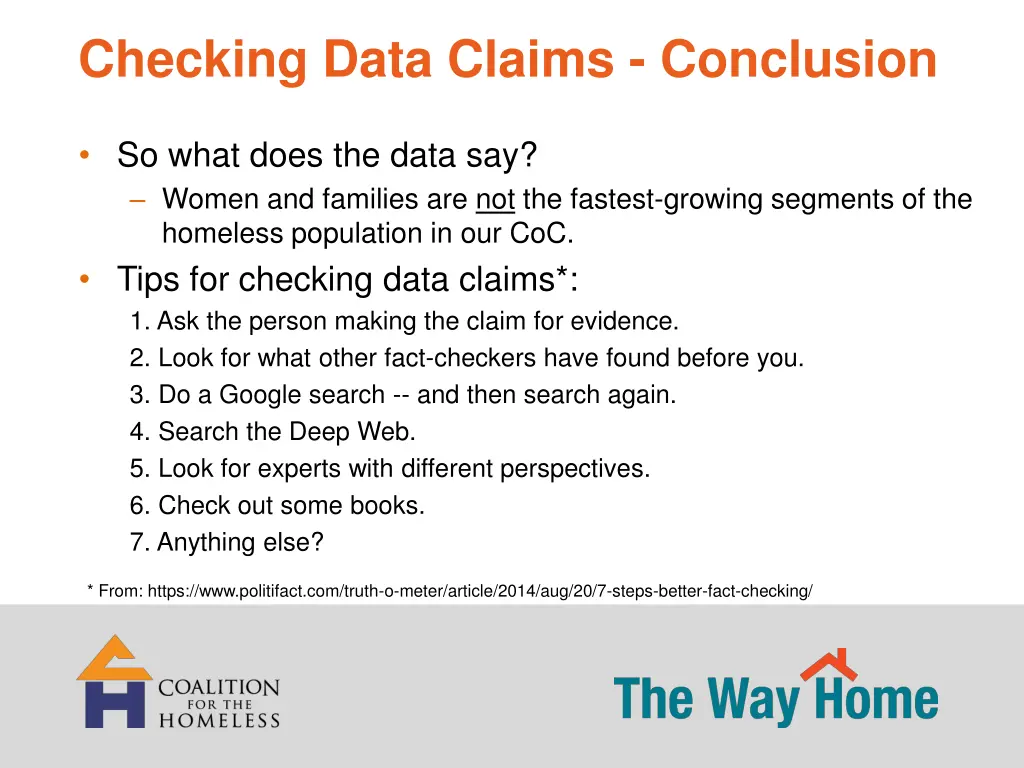 checking data claims conclusion