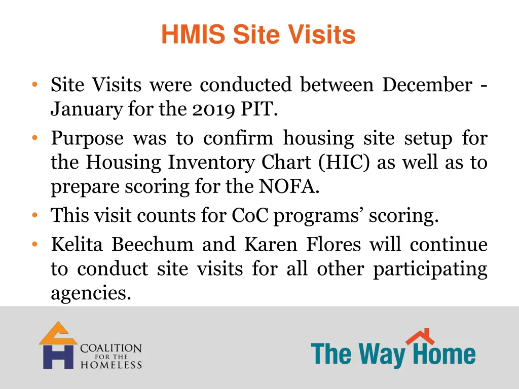 hmis site visits