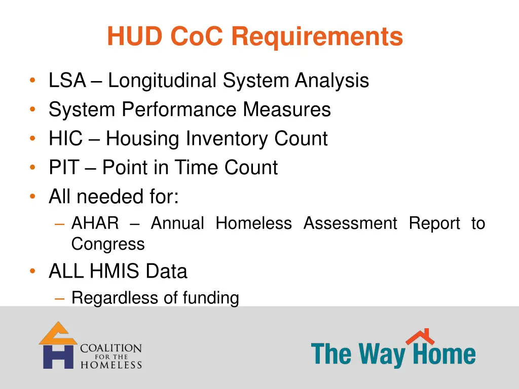 hud coc requirements