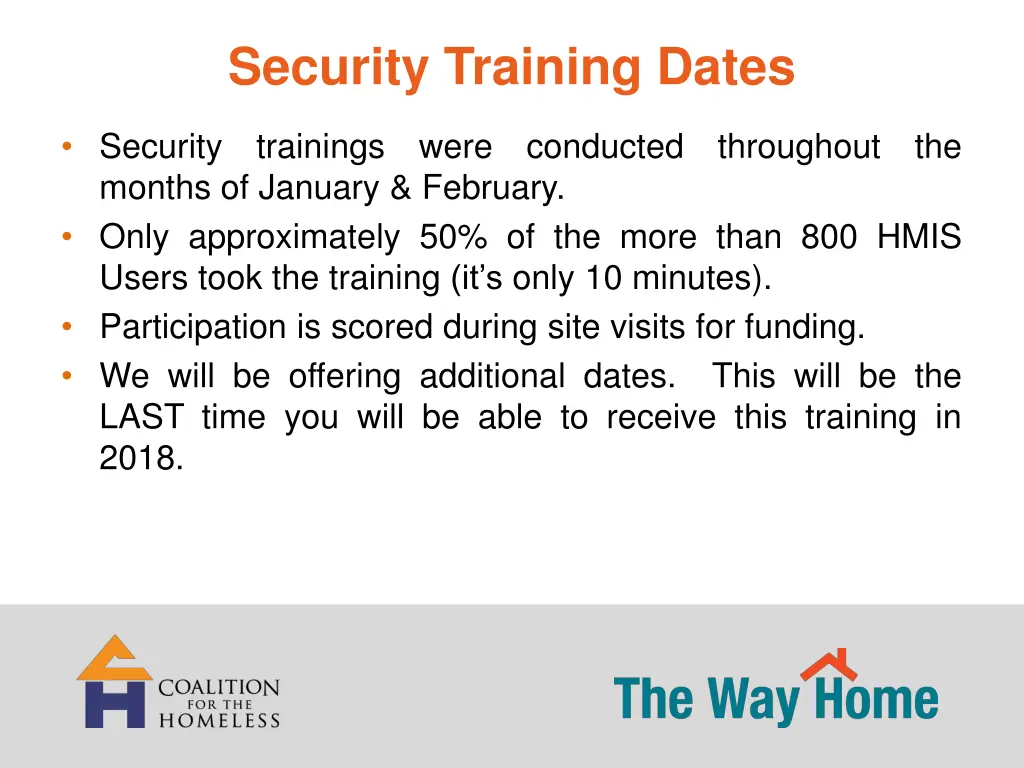 security training dates