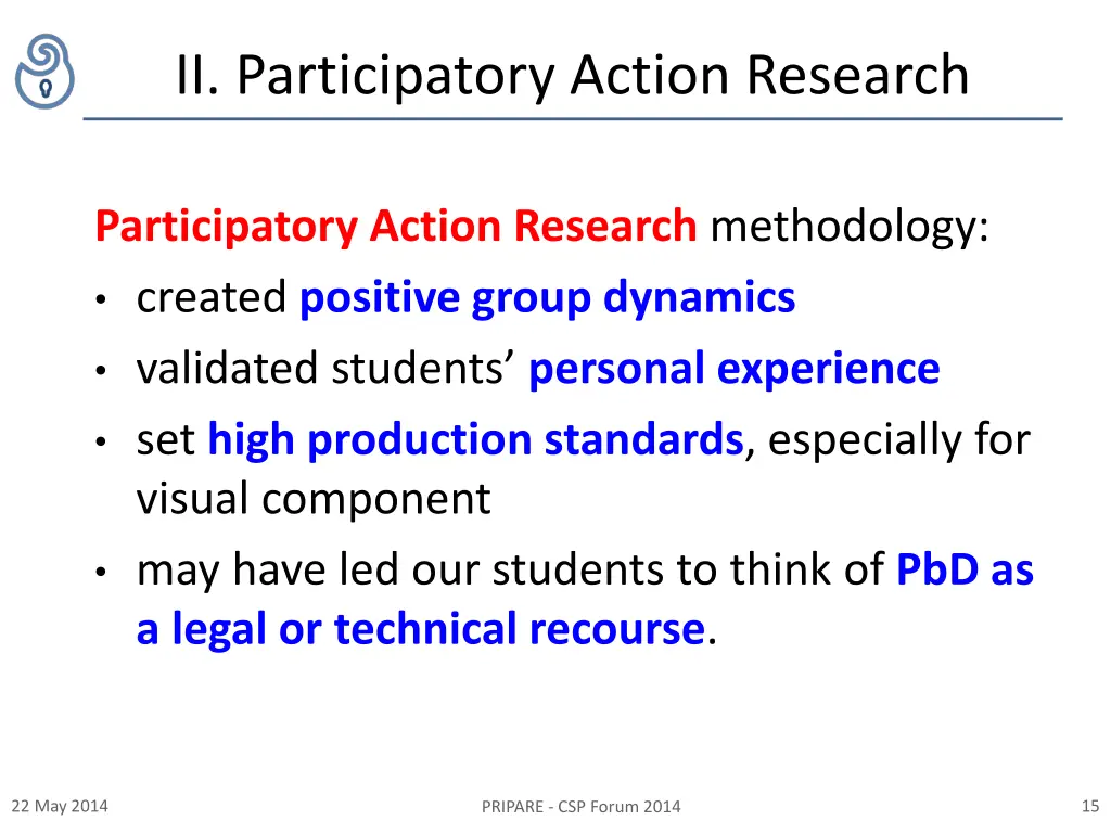 ii participatory action research