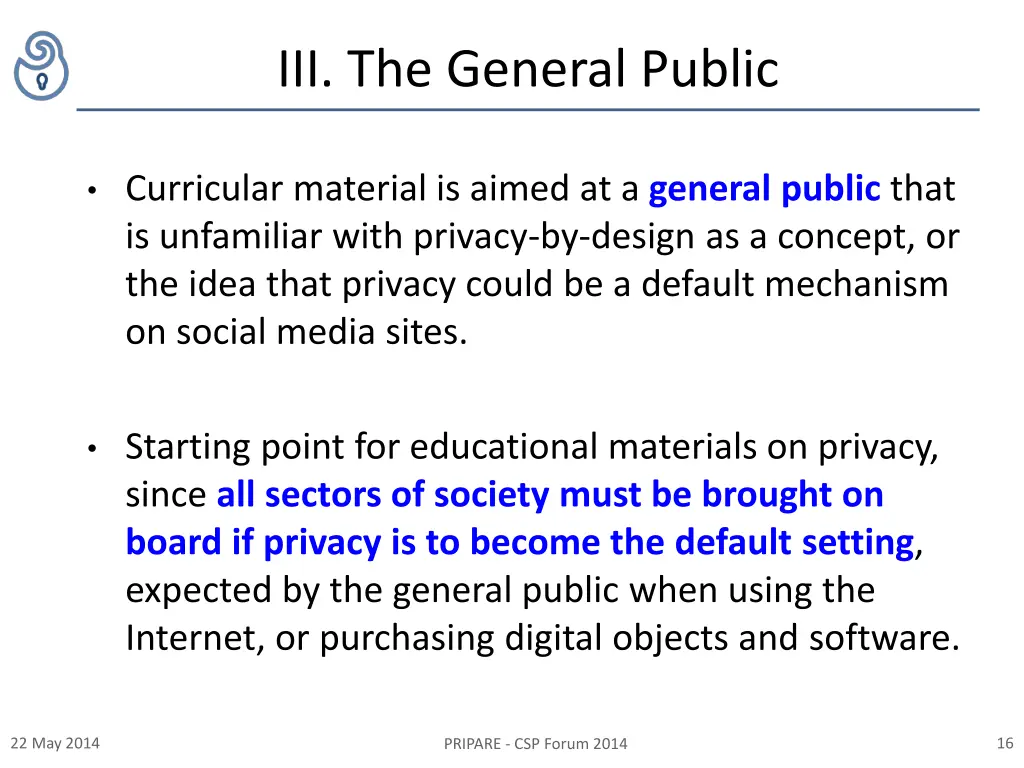 iii the general public
