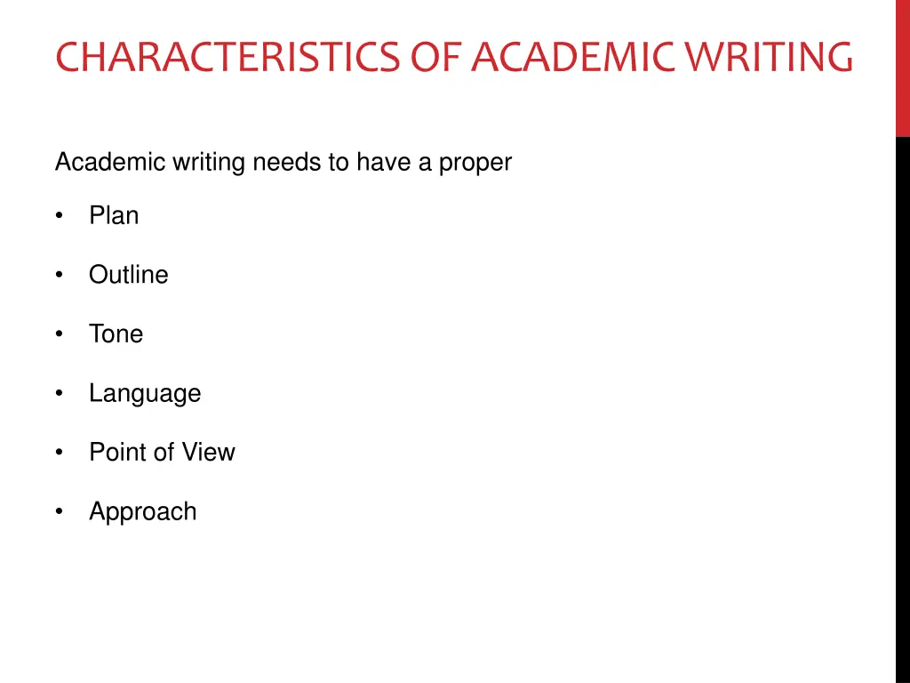characteristics of academic writing