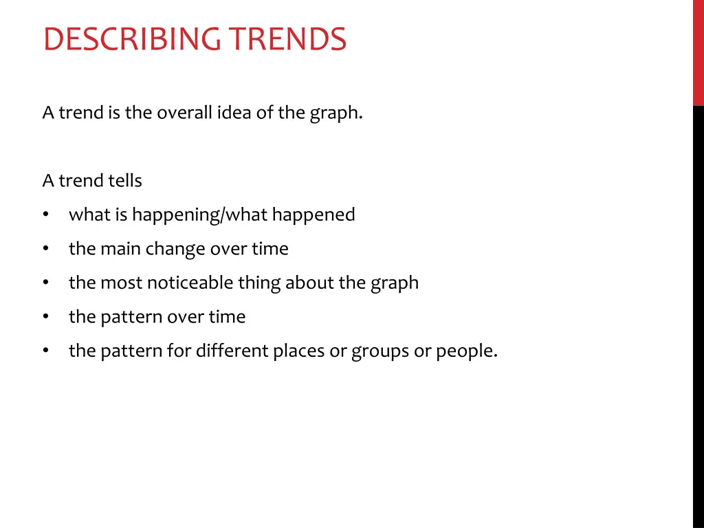 describing trends