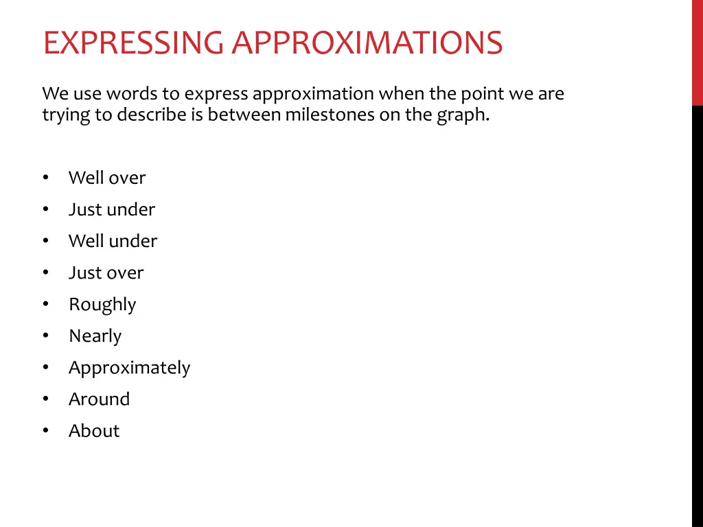 expressing approximations