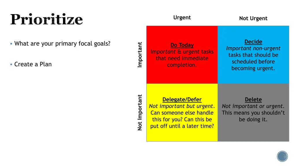 prioritize