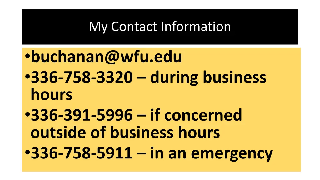 my contact information