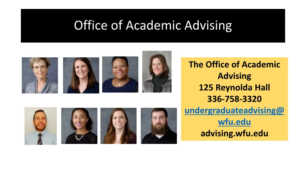 office of academic advising