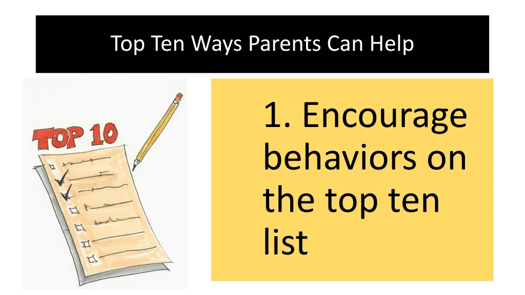 top ten ways parents can help