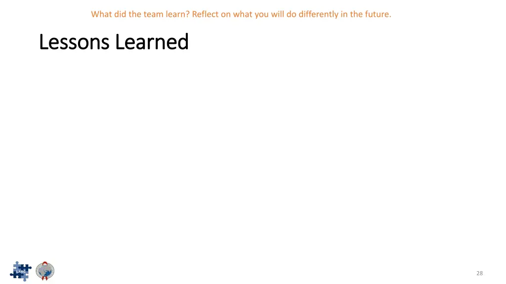 what did the team learn reflect on what you will