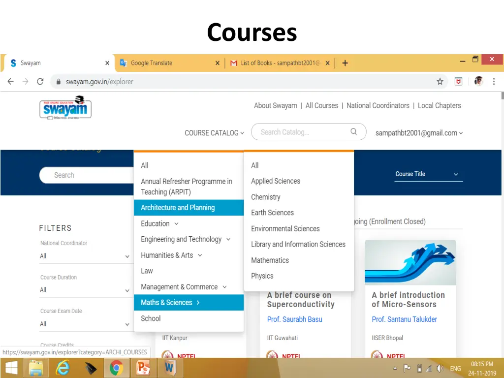 courses