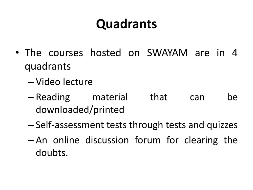 quadrants
