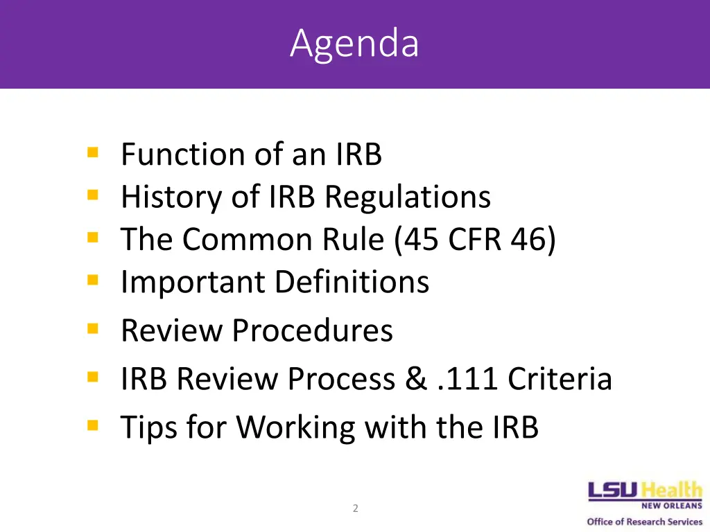 agenda