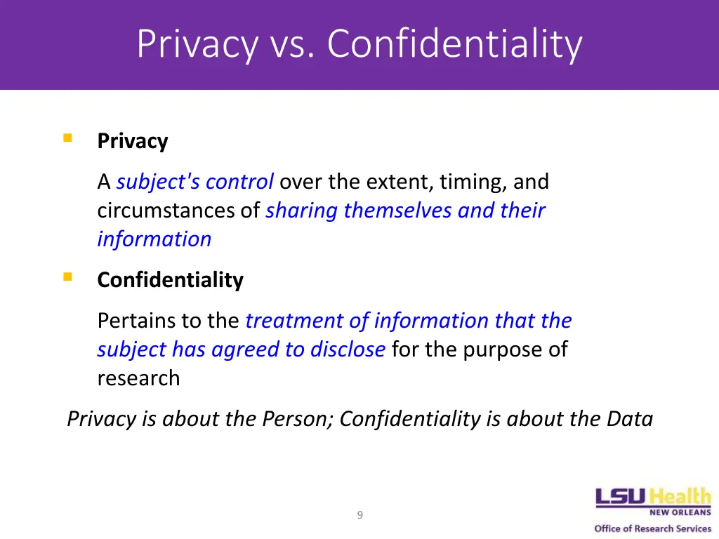 privacy vs confidentiality