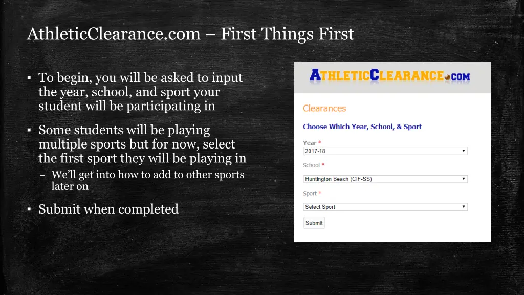 athleticclearance com first things first