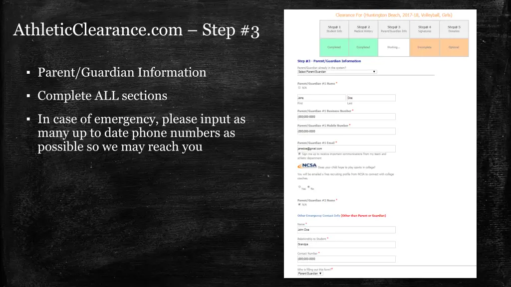 athleticclearance com step 3