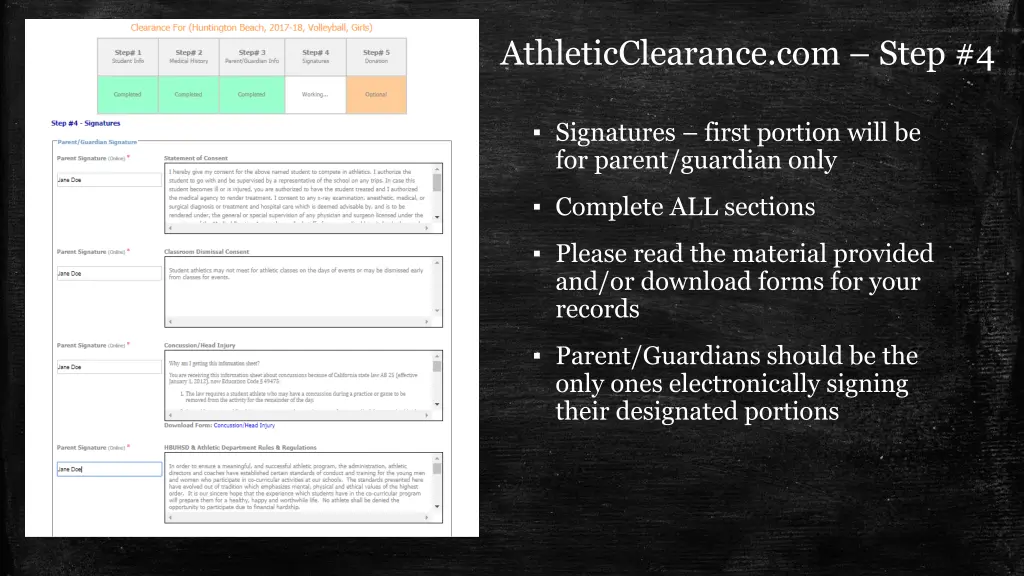 athleticclearance com step 4