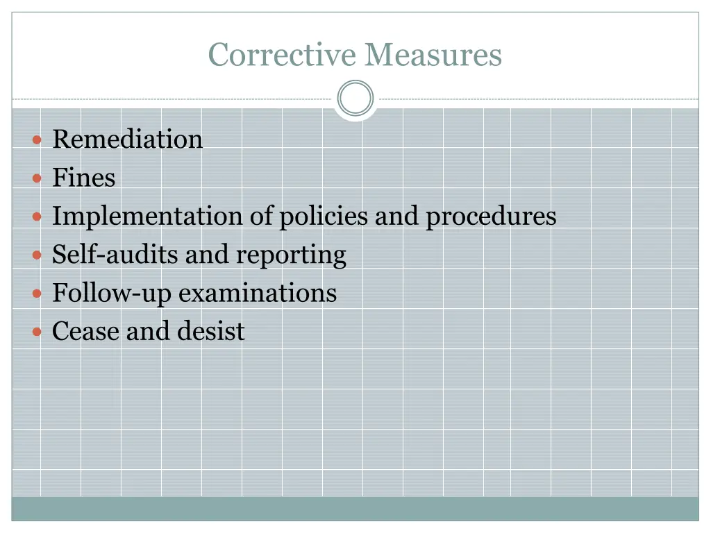 corrective measures