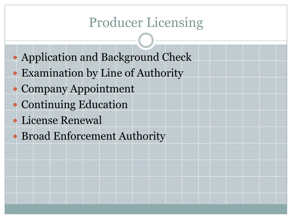 producer licensing
