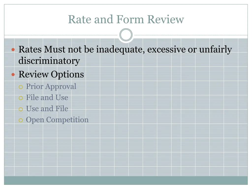 rate and form review