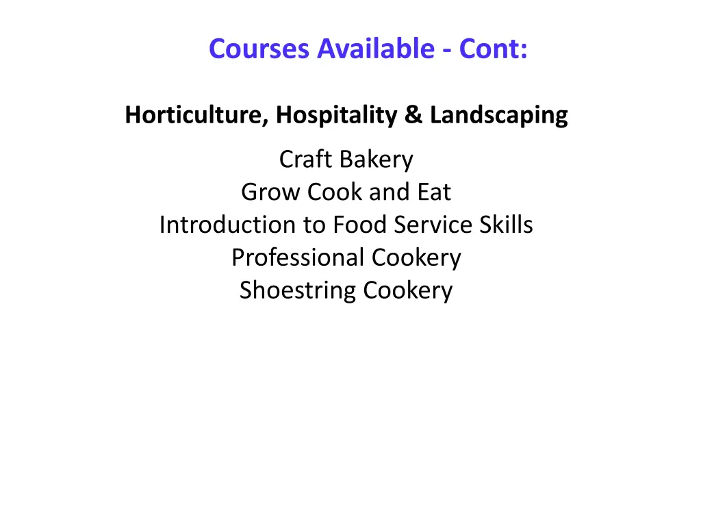 courses available cont 5