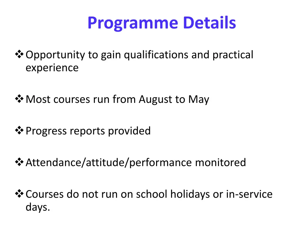 programme details 1